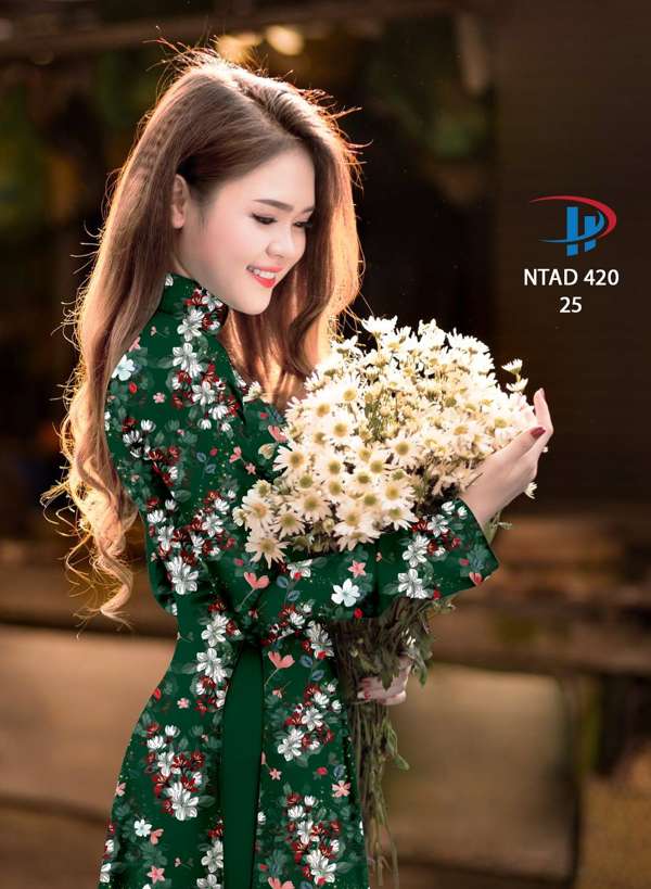 Vải Áo Dài Hoa Nhí Độc Đáo AD NTAD420 70 Vải Áo Dài Hoa Nhí Độc Đáo AD NTAD420