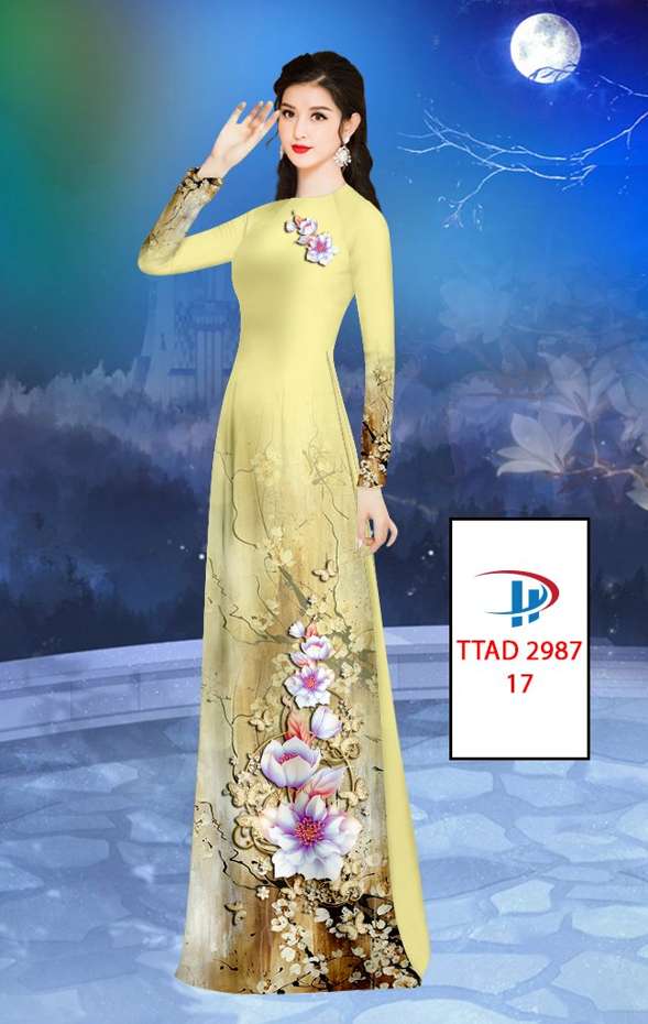 Vải Áo Dài Hoa In 3D Vừa Ra AD TTAD2987 58 Vải Áo Dài Hoa In 3D Vừa Ra AD TTAD2987