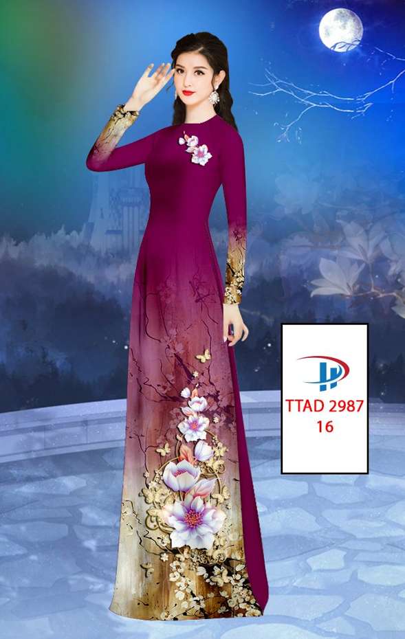 Vải Áo Dài Hoa In 3D Vừa Ra AD TTAD2987 57 Vải Áo Dài Hoa In 3D Vừa Ra AD TTAD2987