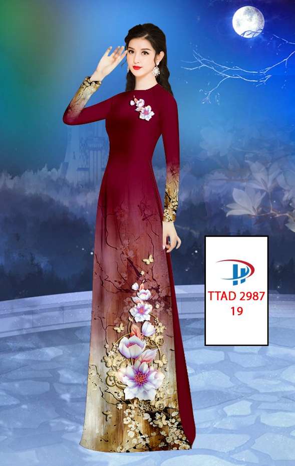 Vải Áo Dài Hoa In 3D Vừa Ra AD TTAD2987 60 Vải Áo Dài Hoa In 3D Vừa Ra AD TTAD2987