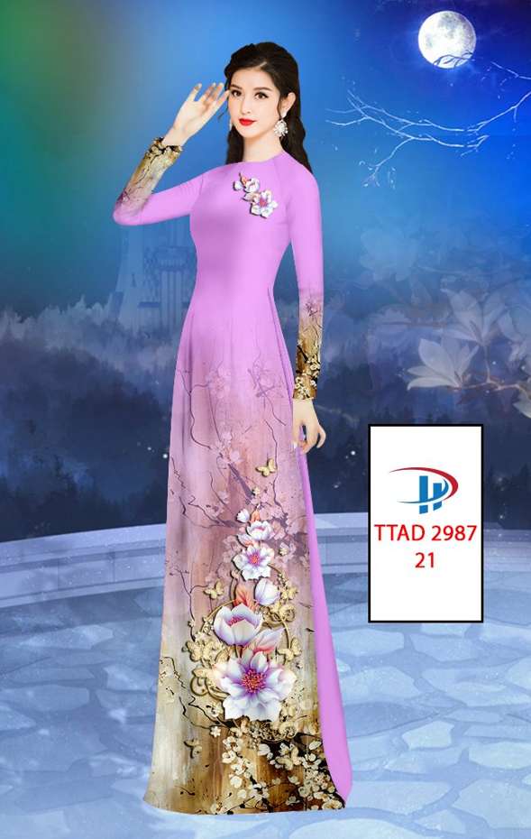 Vải Áo Dài Hoa In 3D Vừa Ra AD TTAD2987 63 Vải Áo Dài Hoa In 3D Vừa Ra AD TTAD2987