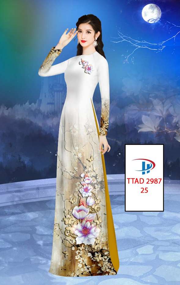 Vải Áo Dài Hoa In 3D Vừa Ra AD TTAD2987 65 Vải Áo Dài Hoa In 3D Vừa Ra AD TTAD2987