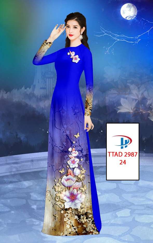 Vải Áo Dài Hoa In 3D Vừa Ra AD TTAD2987 66 Vải Áo Dài Hoa In 3D Vừa Ra AD TTAD2987