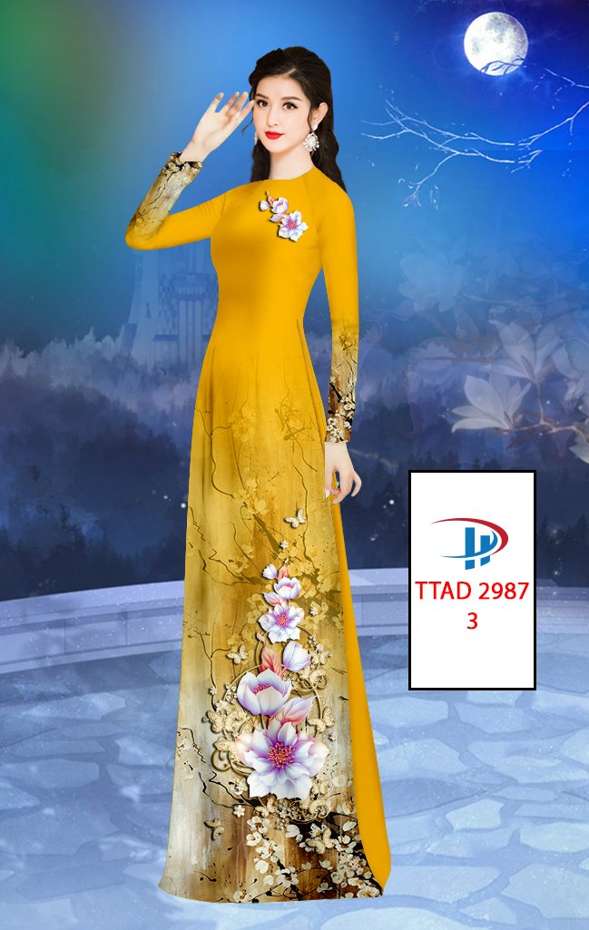 Vải Áo Dài Hoa In 3D Vừa Ra AD TTAD2987 68 Vải Áo Dài Hoa In 3D Vừa Ra AD TTAD2987