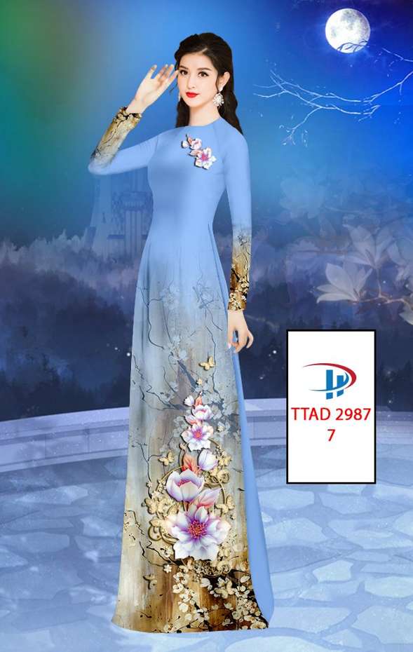 Vải Áo Dài Hoa In 3D Vừa Ra AD TTAD2987 72 Vải Áo Dài Hoa In 3D Vừa Ra AD TTAD2987