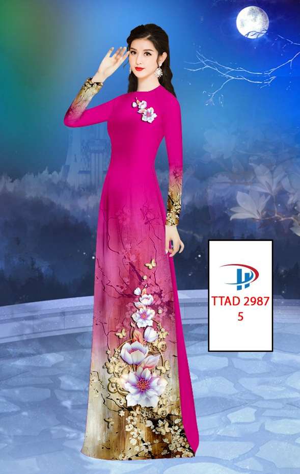 Vải Áo Dài Hoa In 3D Vừa Ra AD TTAD2987 70 Vải Áo Dài Hoa In 3D Vừa Ra AD TTAD2987