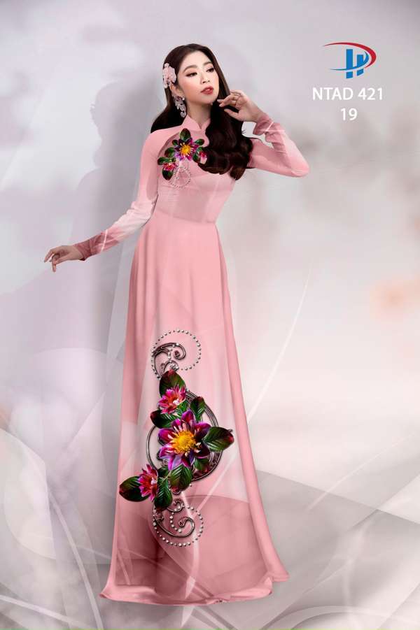 Vải Áo Dài Hoa In 3D Độc Đáo AD NTAD421 54 Vải Áo Dài Hoa In 3D Độc Đáo AD NTAD421