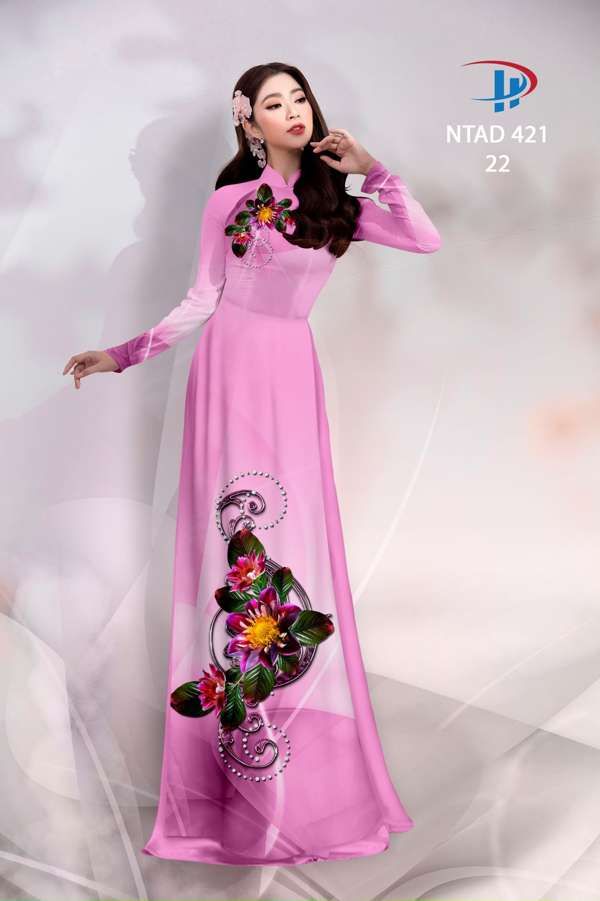 Vải Áo Dài Hoa In 3D Độc Đáo AD NTAD421 57 Vải Áo Dài Hoa In 3D Độc Đáo AD NTAD421