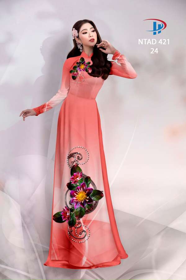 Vải Áo Dài Hoa In 3D Độc Đáo AD NTAD421 59 Vải Áo Dài Hoa In 3D Độc Đáo AD NTAD421