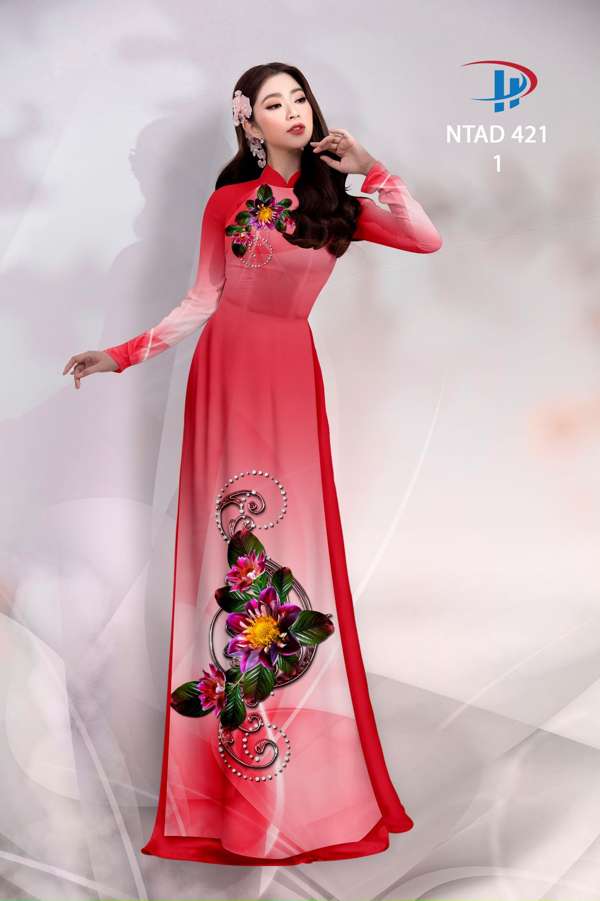 Vải Áo Dài Hoa In 3D Độc Đáo AD NTAD421 62 Vải Áo Dài Hoa In 3D Độc Đáo AD NTAD421