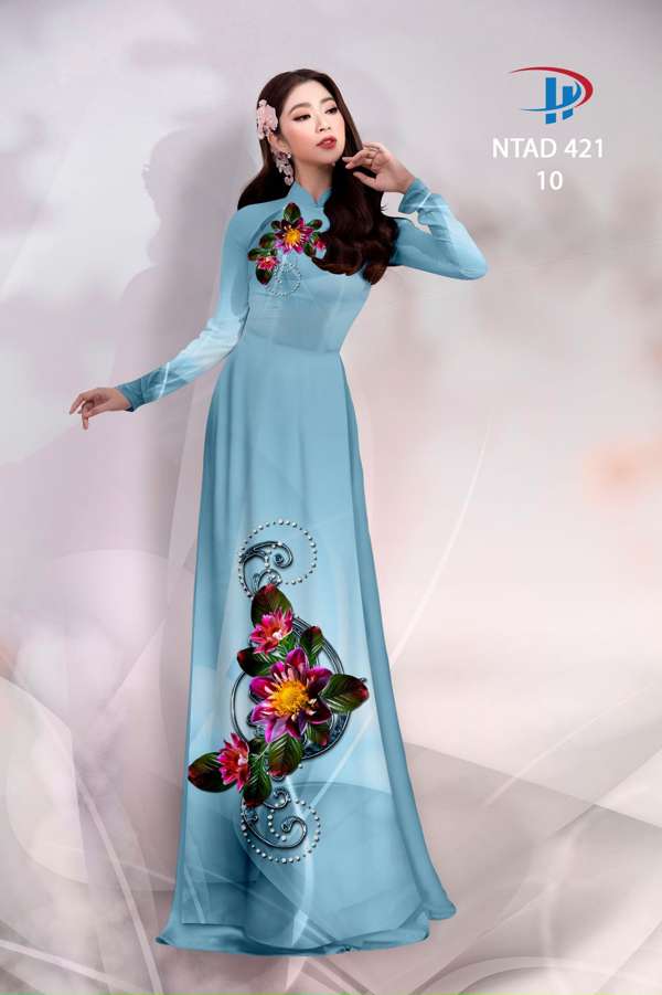 Vải Áo Dài Hoa In 3D Độc Đáo AD NTAD421 69 Vải Áo Dài Hoa In 3D Độc Đáo AD NTAD421