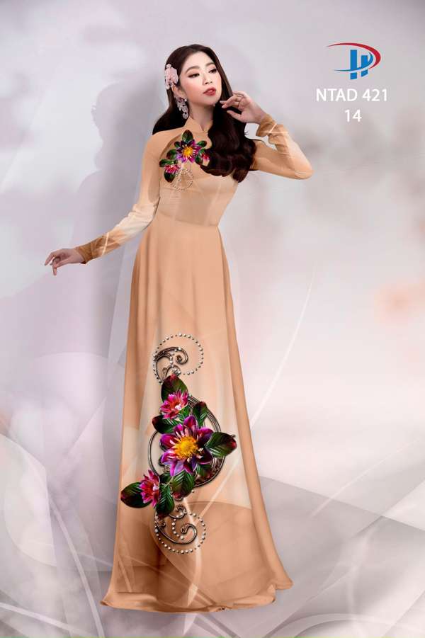 Vải Áo Dài Hoa In 3D Độc Đáo AD NTAD421 73 Vải Áo Dài Hoa In 3D Độc Đáo AD NTAD421