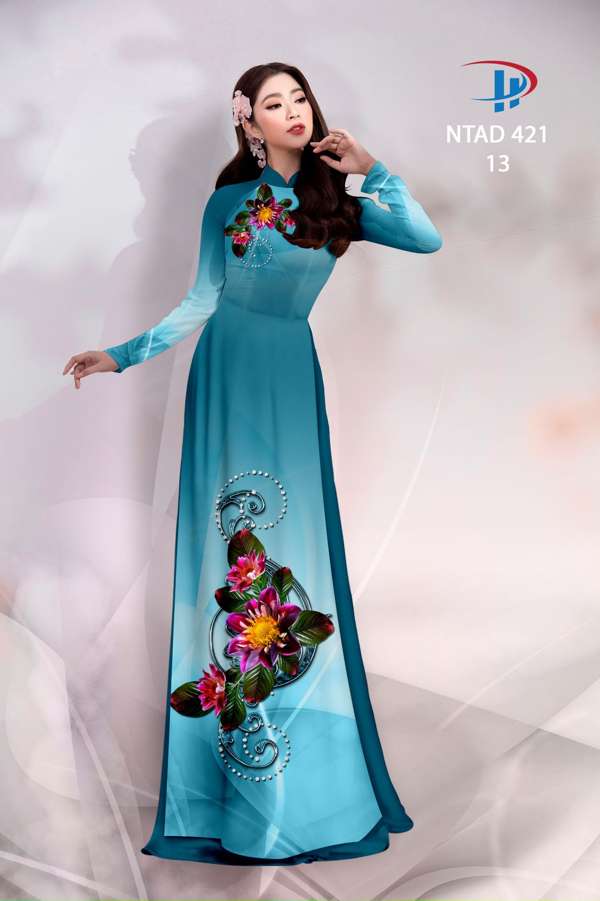 Vải Áo Dài Hoa In 3D Độc Đáo AD NTAD421 72 Vải Áo Dài Hoa In 3D Độc Đáo AD NTAD421
