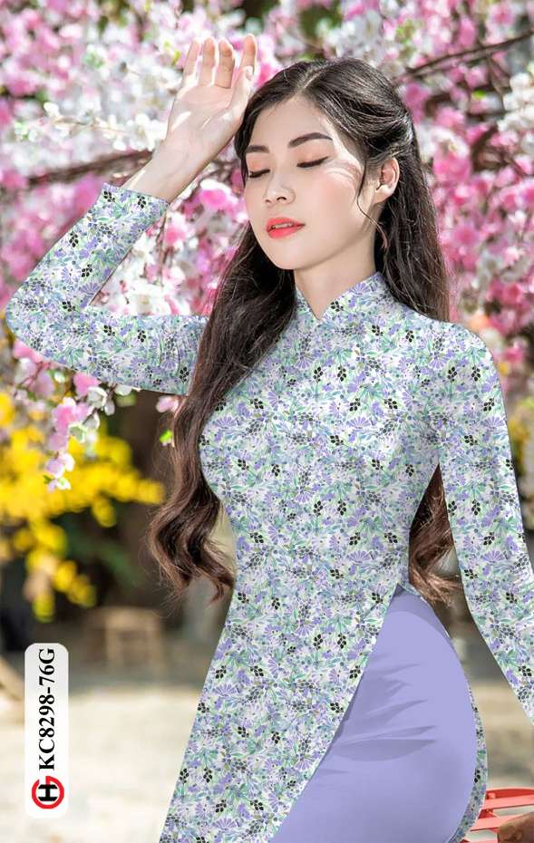 Vải Áo Dài Hoa Nhí Vừa Ra AD KC8298 29 Vải Áo Dài Hoa Nhí Vừa Ra  AD KC8298
