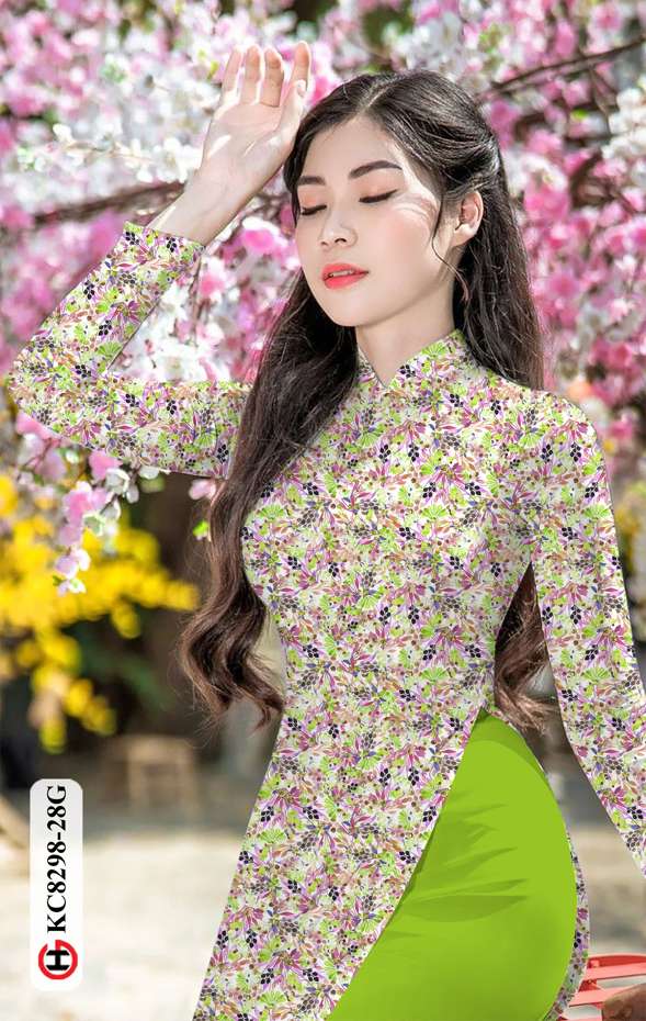 Vải Áo Dài Hoa Nhí Vừa Ra AD KC8298 30 Vải Áo Dài Hoa Nhí Vừa Ra  AD KC8298