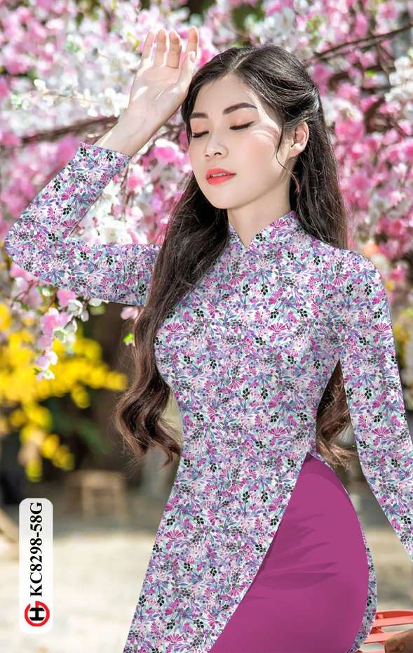 Vải Áo Dài Hoa Nhí Vừa Ra AD KC8298 32 Vải Áo Dài Hoa Nhí Vừa Ra  AD KC8298