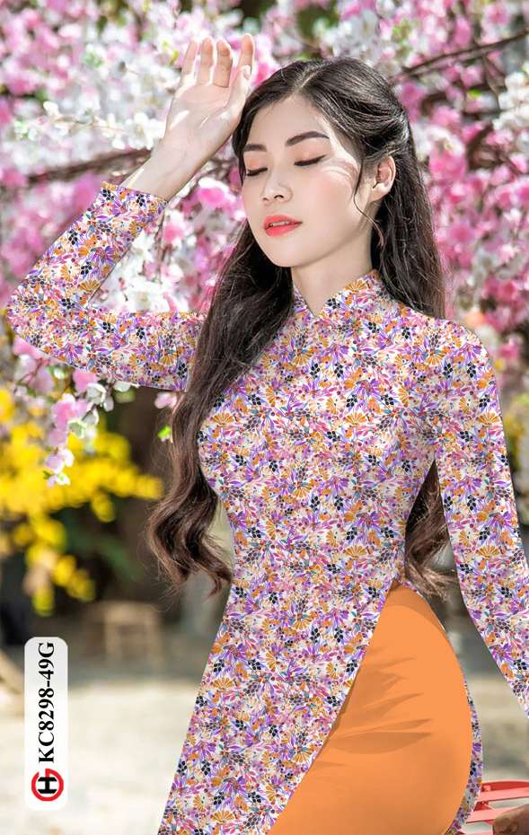 Vải Áo Dài Hoa Nhí Vừa Ra AD KC8298 31 Vải Áo Dài Hoa Nhí Vừa Ra  AD KC8298