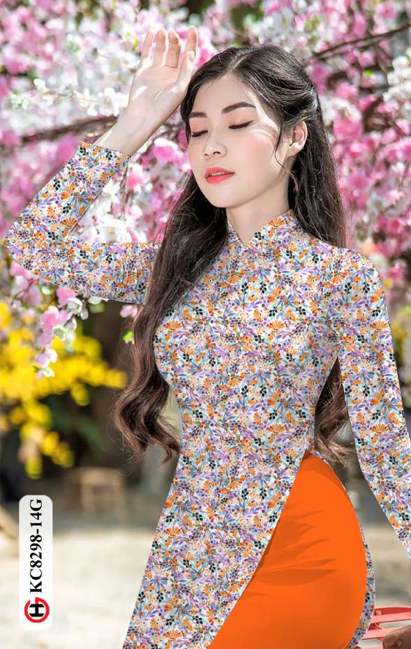 Vải Áo Dài Hoa Nhí Vừa Ra AD KC8298 33 Vải Áo Dài Hoa Nhí Vừa Ra  AD KC8298