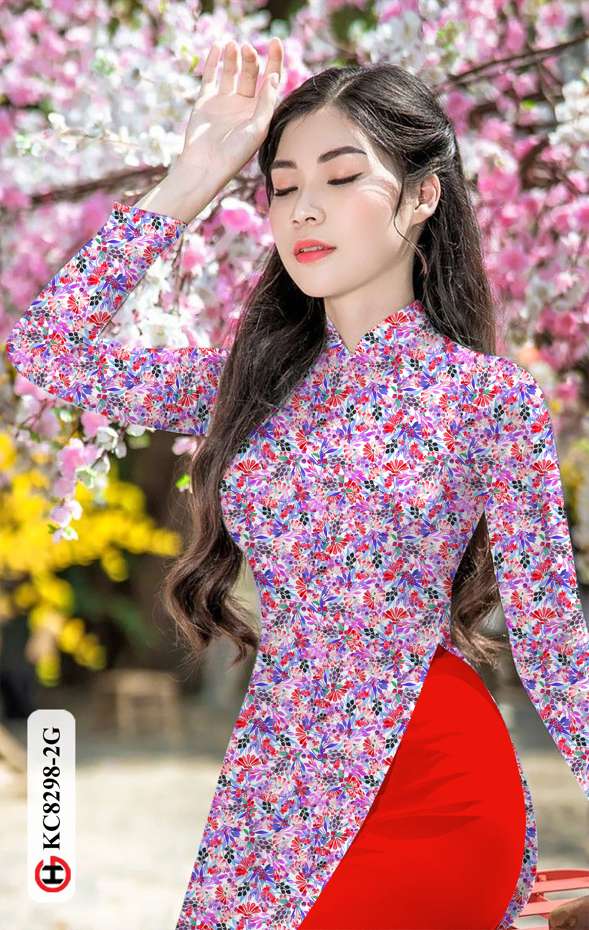 Vải Áo Dài Hoa Nhí Vừa Ra AD KC8298 34 Vải Áo Dài Hoa Nhí Vừa Ra  AD KC8298