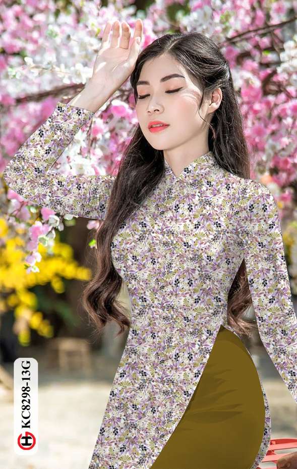 Vải Áo Dài Hoa Nhí Vừa Ra AD KC8298 35 Vải Áo Dài Hoa Nhí Vừa Ra  AD KC8298