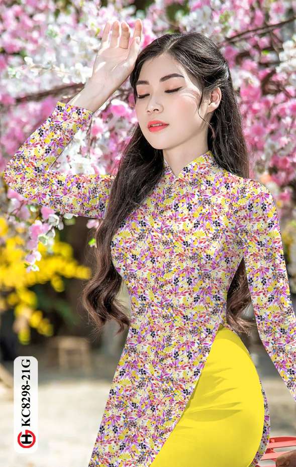 Vải Áo Dài Hoa Nhí Vừa Ra AD KC8298 37 Vải Áo Dài Hoa Nhí Vừa Ra  AD KC8298