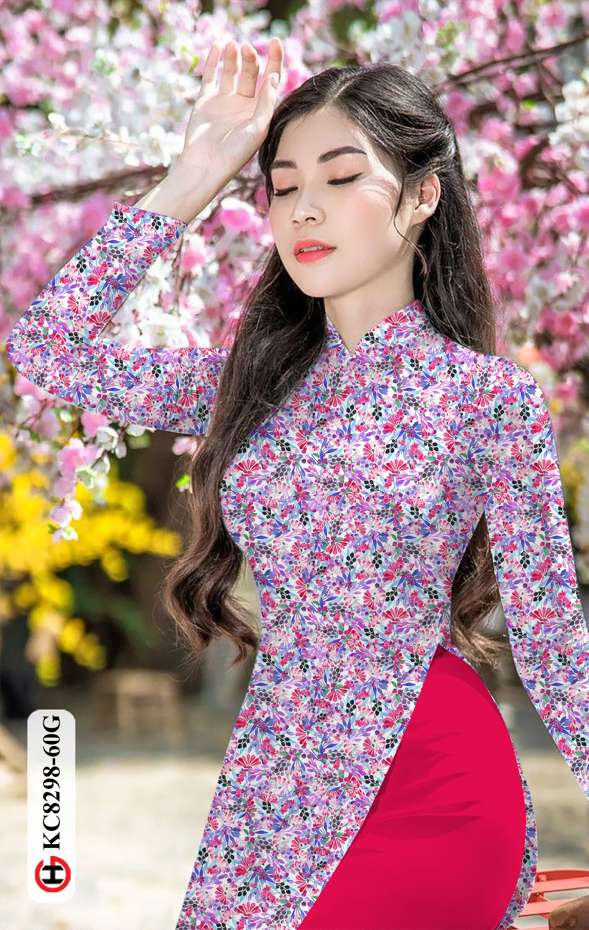 Vải Áo Dài Hoa Nhí Vừa Ra AD KC8298 39 Vải Áo Dài Hoa Nhí Vừa Ra  AD KC8298