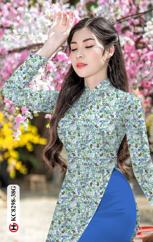 Vải Áo Dài Hoa Nhí Vừa Ra AD KC8298 40 Vải Áo Dài Hoa Nhí Vừa Ra  AD KC8298