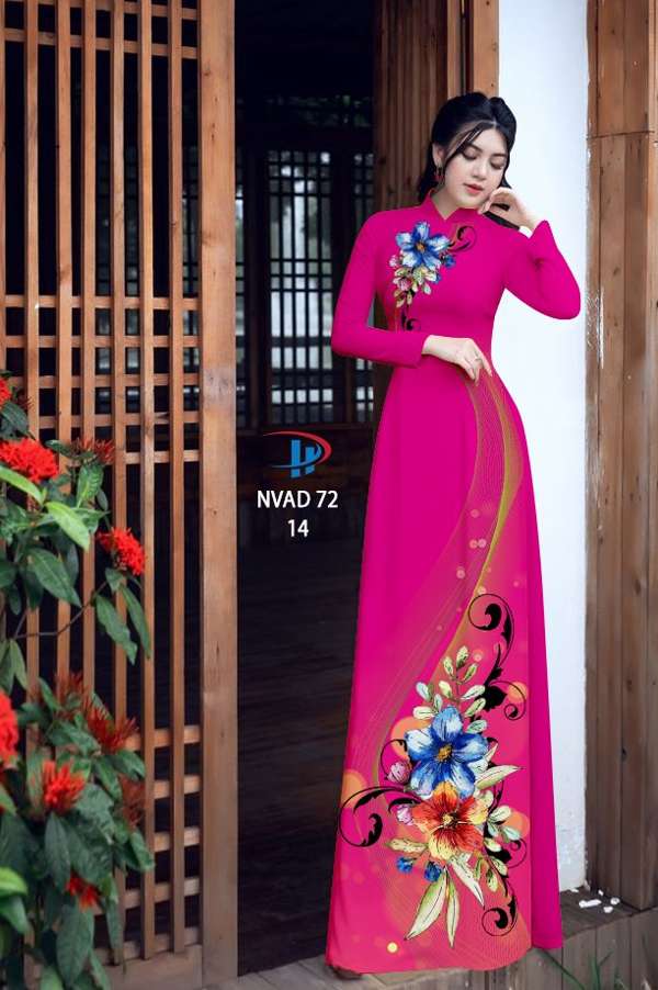 Vải Áo Dài Hoa In 3D Thiết Kế 2021 AD NVAD72 50 Vải Áo Dài Hoa In 3D Thiết Kế 2021 AD NVAD72