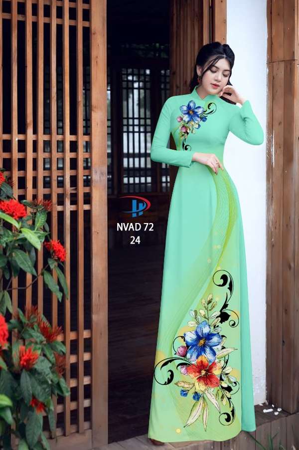 Vải Áo Dài Hoa In 3D Thiết Kế 2021 AD NVAD72 52 Vải Áo Dài Hoa In 3D Thiết Kế 2021 AD NVAD72