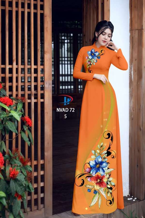 Vải Áo Dài Hoa In 3D Thiết Kế 2021 AD NVAD72 58 Vải Áo Dài Hoa In 3D Thiết Kế 2021 AD NVAD72