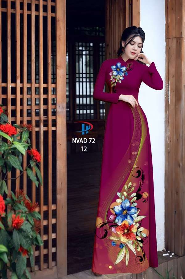 Vải Áo Dài Hoa In 3D Thiết Kế 2021 AD NVAD72 66 Vải Áo Dài Hoa In 3D Thiết Kế 2021 AD NVAD72