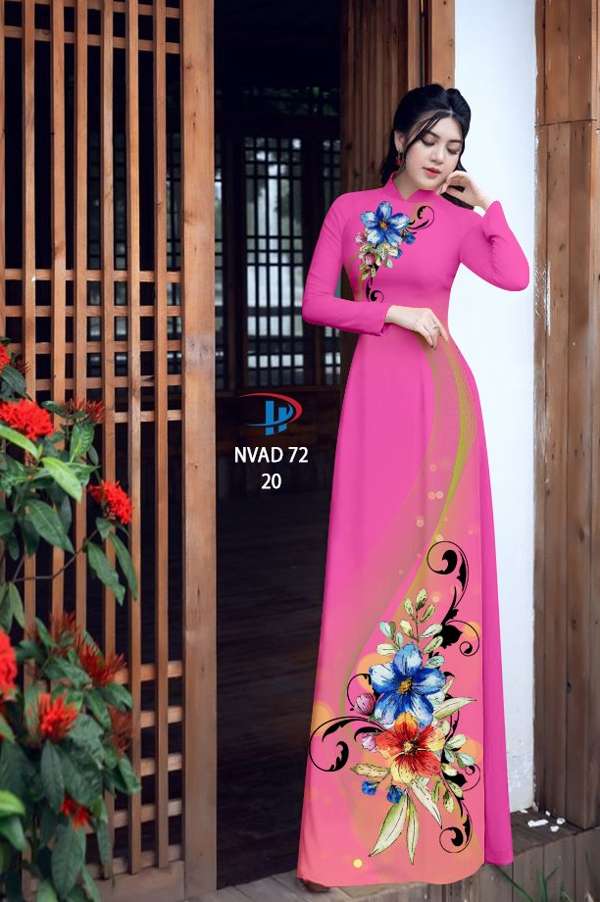 Vải Áo Dài Hoa In 3D Thiết Kế 2021 AD NVAD72 72 Vải Áo Dài Hoa In 3D Thiết Kế 2021 AD NVAD72