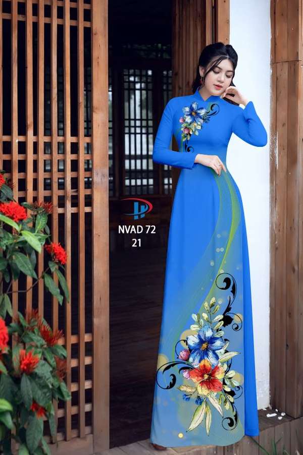 Vải Áo Dài Hoa In 3D Thiết Kế 2021 AD NVAD72 73 Vải Áo Dài Hoa In 3D Thiết Kế 2021 AD NVAD72