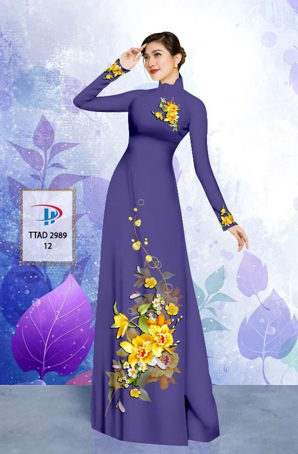 Vải Áo Dài Hoa In 3D Kiểu Mới AD TTAD2989 72 Vải Áo Dài Hoa In 3D Kiểu Mới AD TTAD2989