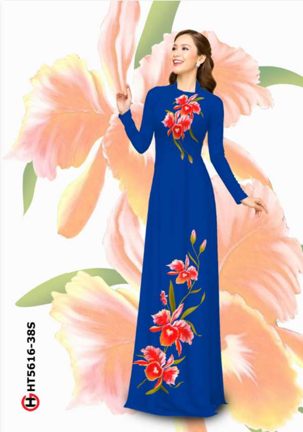 Vải Áo Dài Hoa In 3D Mới Ra AD HT5616 45 Vải Áo Dài Hoa In 3D Mới Ra AD HT5616