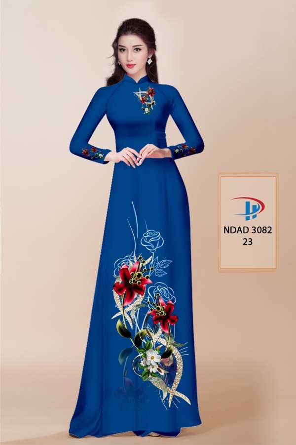 Vải Áo Dài Hoa In 3D Thiết Kế 2021 AD NDAD3082 56 Vải Áo Dài Hoa In 3D Thiết Kế 2021 AD NDAD3082