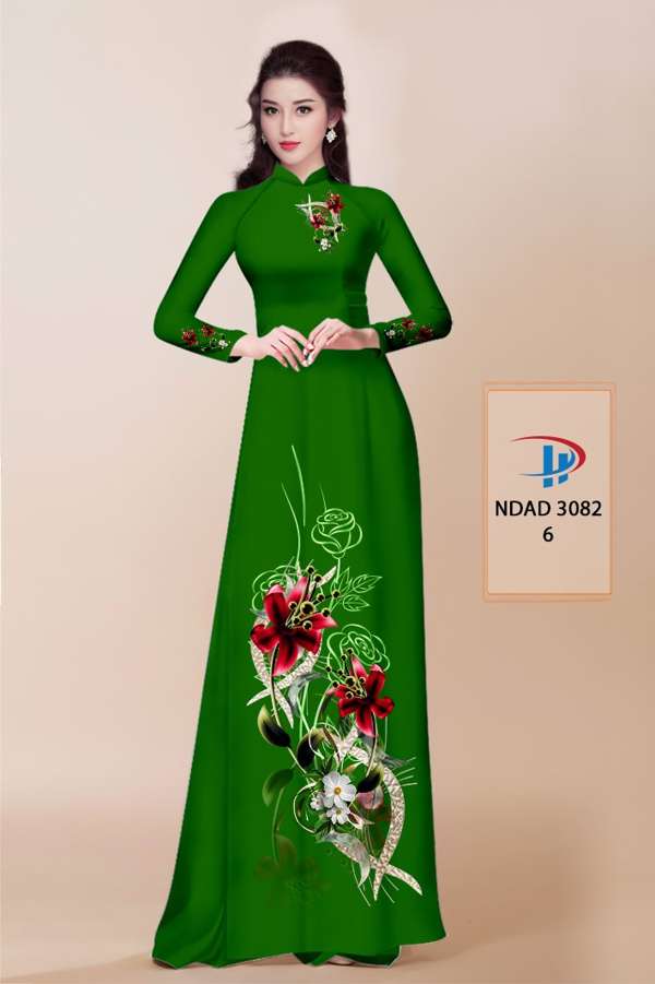 Vải Áo Dài Hoa In 3D Thiết Kế 2021 AD NDAD3082 65 Vải Áo Dài Hoa In 3D Thiết Kế 2021 AD NDAD3082