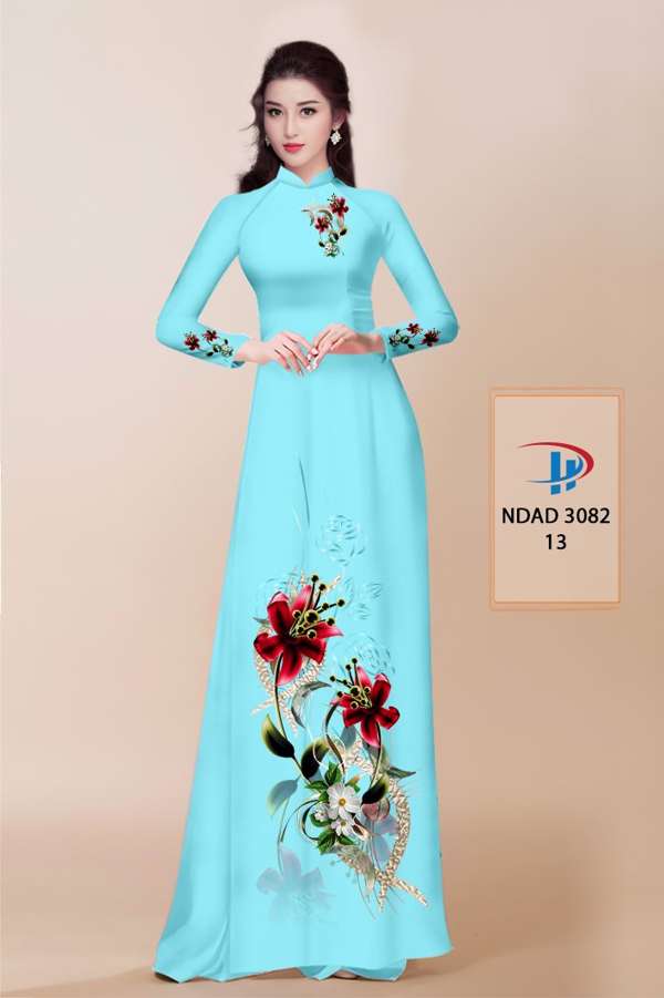 Vải Áo Dài Hoa In 3D Thiết Kế 2021 AD NDAD3082 70 Vải Áo Dài Hoa In 3D Thiết Kế 2021 AD NDAD3082