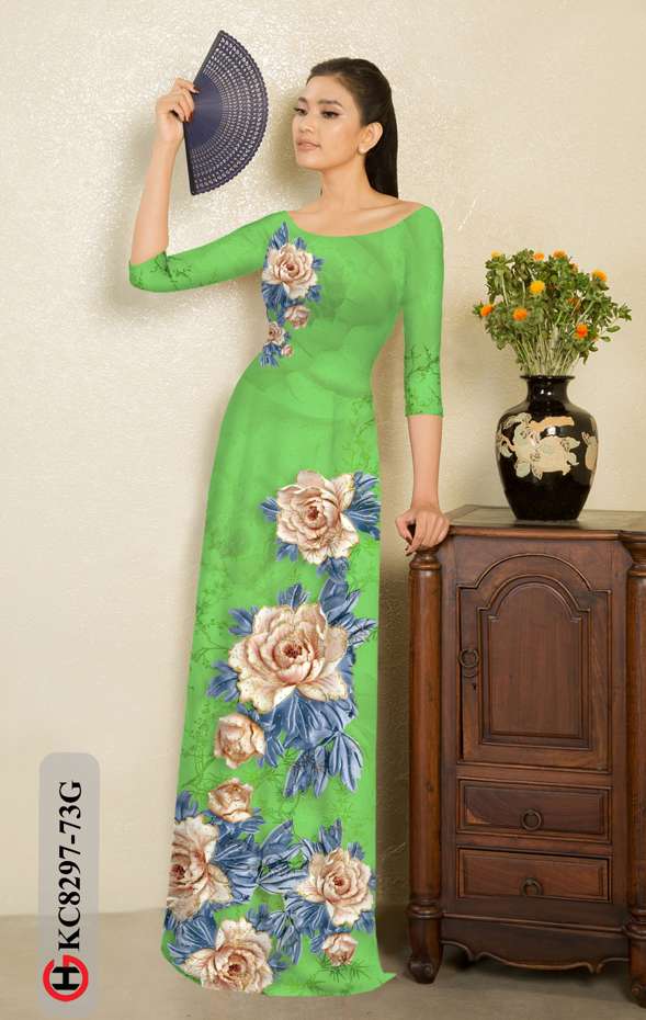 Vải Áo Dài Hoa Hồng Vừa Ra AD KC8297 36 Vải Áo Dài Hoa Hồng Vừa Ra AD KC8297
