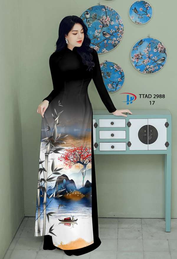 Vải Áo Dài Phong Cảnh Vừa Ra  AD TTAD2988