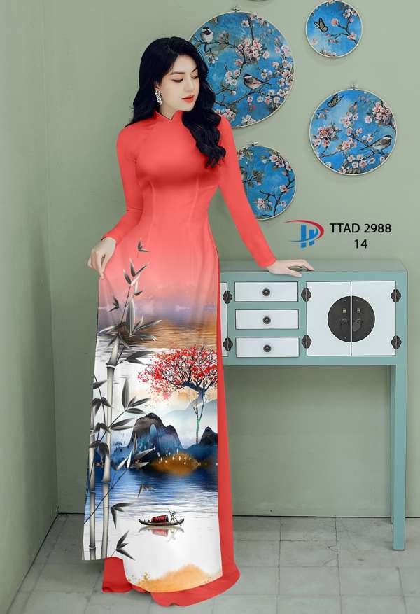 Vải Áo Dài Phong Cảnh Vừa Ra  AD TTAD2988