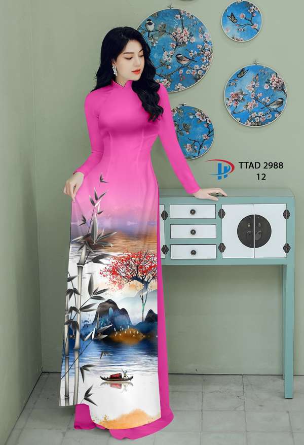 Vải Áo Dài Phong Cảnh Vừa Ra  AD TTAD2988