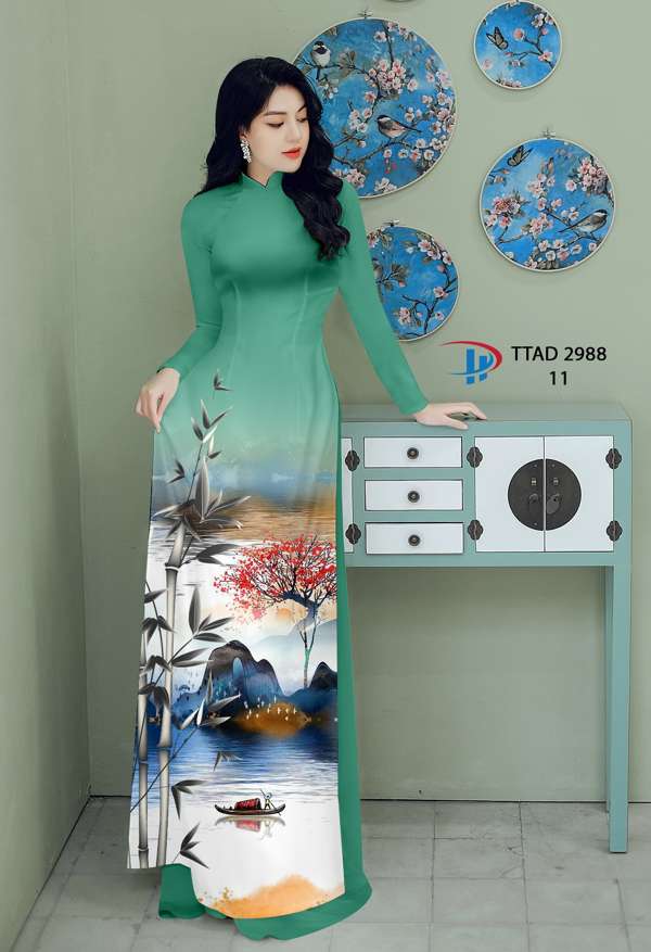 Vải Áo Dài Phong Cảnh Vừa Ra  AD TTAD2988