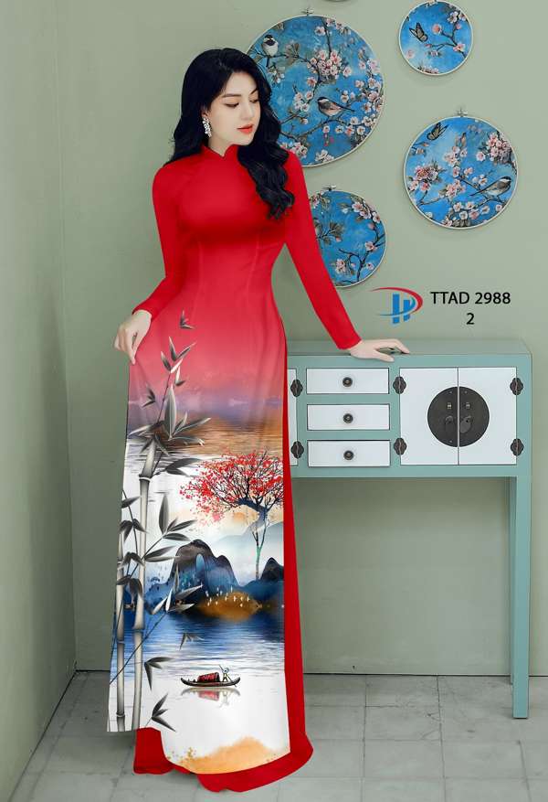 Vải Áo Dài Phong Cảnh Vừa Ra  AD TTAD2988