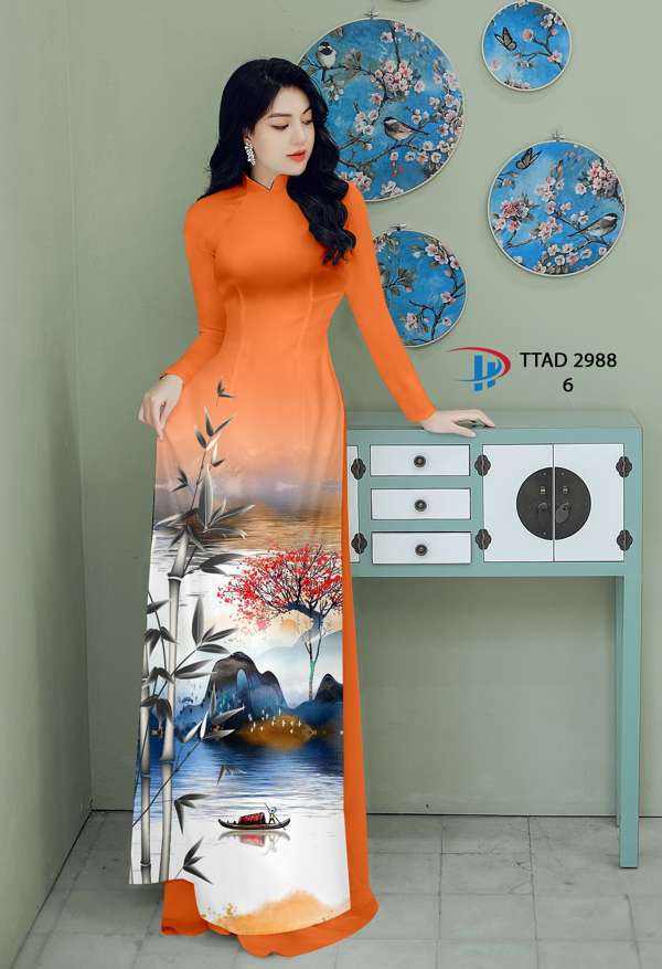 Vải Áo Dài Phong Cảnh Vừa Ra  AD TTAD2988