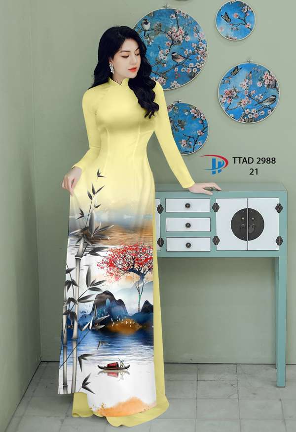 Vải Áo Dài Phong Cảnh Vừa Ra  AD TTAD2988