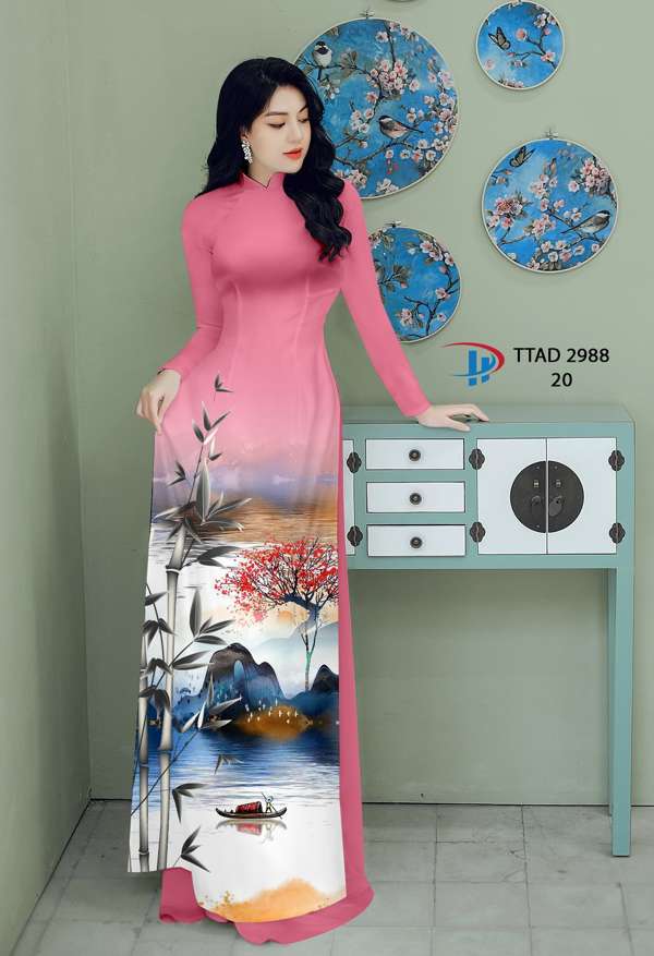 Vải Áo Dài Phong Cảnh Vừa Ra  AD TTAD2988