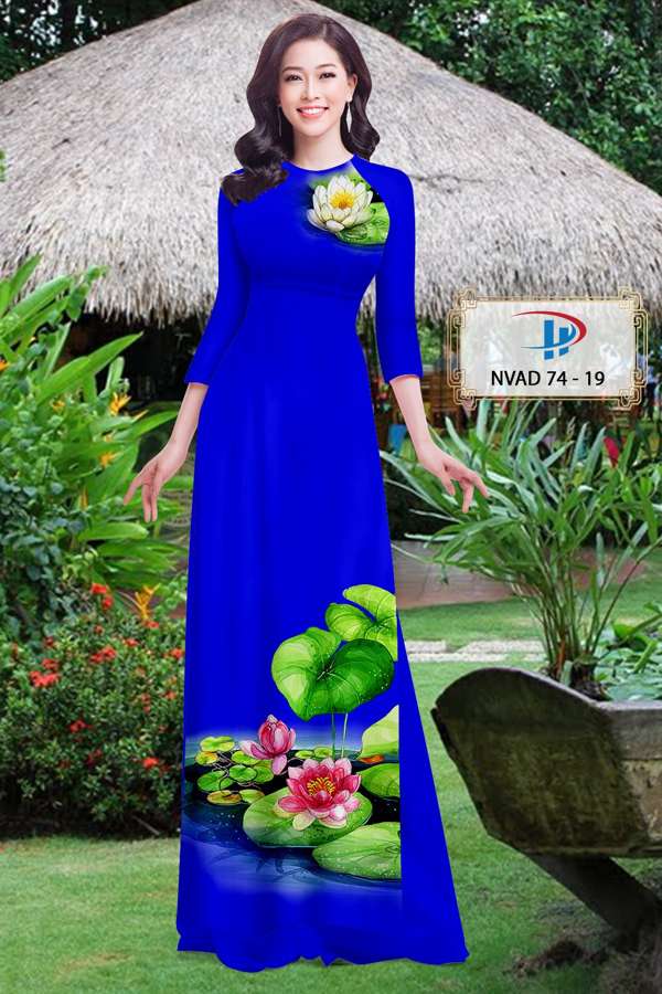Vải Áo Dài Hoa Sen Mới Ra AD NVAD74