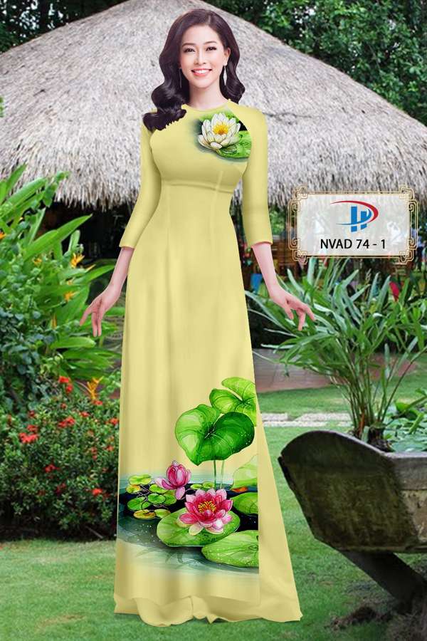 Vải Áo Dài Hoa Sen Mới Ra AD NVAD74