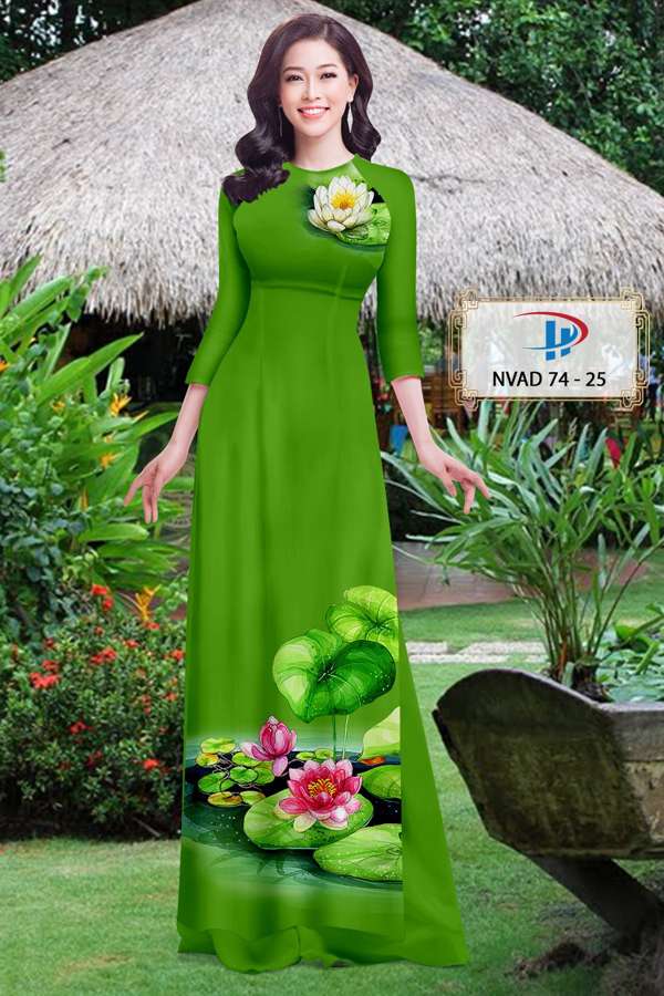 Vải Áo Dài Hoa Sen Mới Ra AD NVAD74